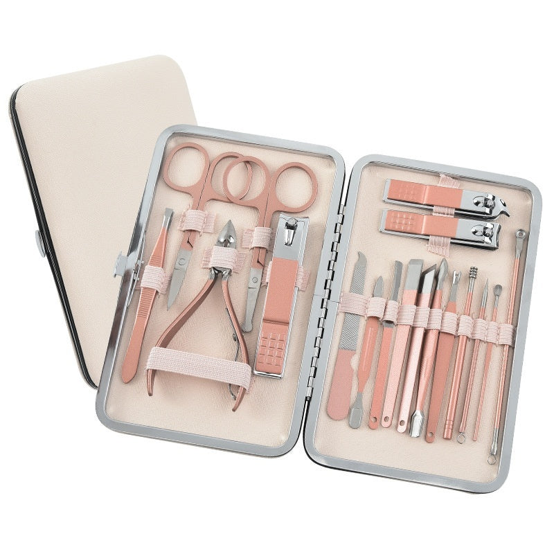 Stainless Steel Nail Scissor Set 18-piece Manicure Implement  Clippers