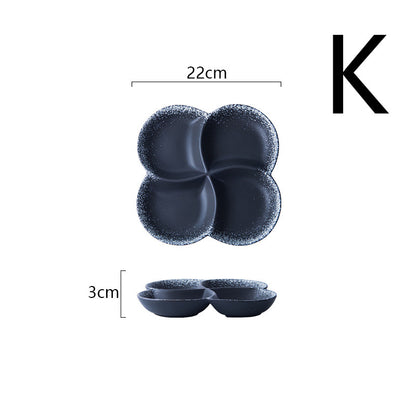Japanese-style Dinner Plate Ceramic Compartment Plate Household