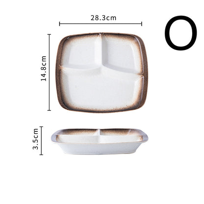 Japanese-style Dinner Plate Ceramic Compartment Plate Household